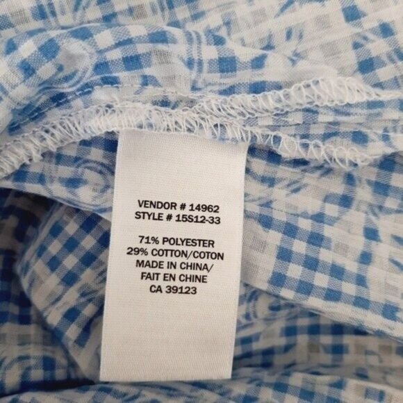 NORTHERN REFLECTION Floral Gingham Check Button Down Shirt Sz XL - Picture 10 of 10